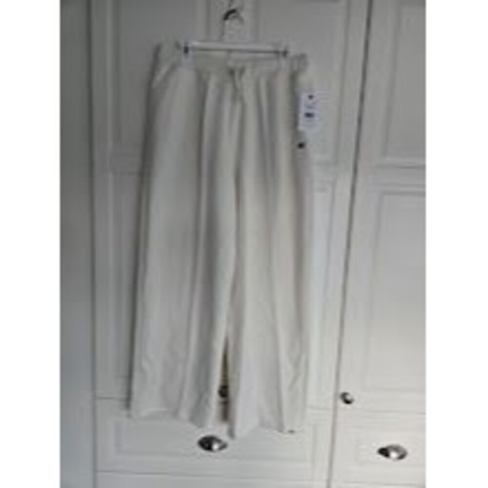 Champion Wide Leg Sweatpants Iconic Puddle Pant - Cream - Womens Large - NEW